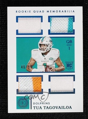 2020 Encased Rookie Quad Memorabilia Sapphire 46/50 Tua Tagovailoa #RQ-2 RC 0d44