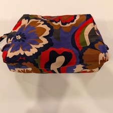 Vera Bradley Cosmetic Bag Large Floral Makeup Pouch Zip Travel