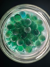 10x 5/8" Jabo Classics Marbles Lot Green, White, Clear Green Non-UV