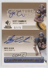 2007 SP Rookie Threads Multi-Marks 2 57/75 Scott Chandler Greg Olsen Auto d4k