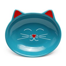 Park Life Designs Oscar Cat Dish Feeding Bowl Polypropylene Blue 4 inch Standard