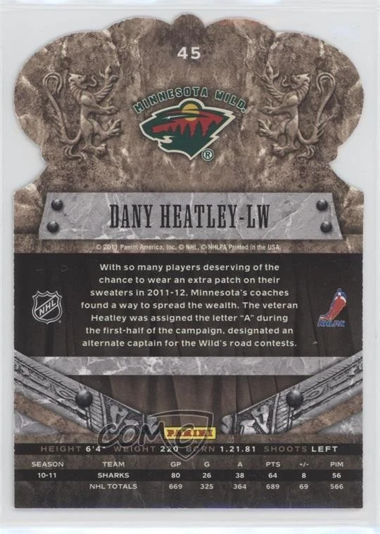 2011-12 Panini Crown Royale Red Dany Heatley #45 - Image 2 of 2