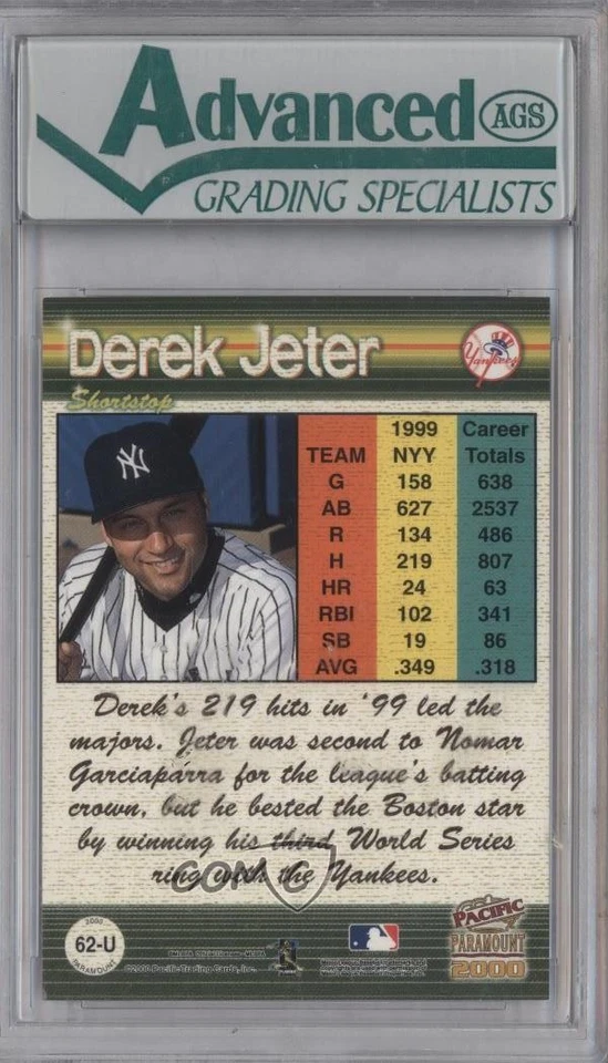 2000 Pacific Paramount Update Derek Jeter #62-U HOF - Image 2 of 2