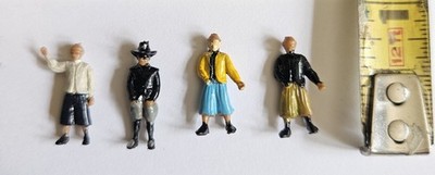 Four Vintage Miniature Characters From Mayflower Ship Model 1960s Handpainted