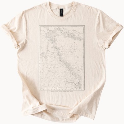 Great Barrier Reef Map Shirt Australia Coastal Graphic Tee Ocean Chart Print