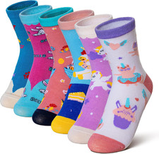 Kids Girls Boys Cotton Crew Socks Funny Crazy Novelty 9-15 Years Unicorn