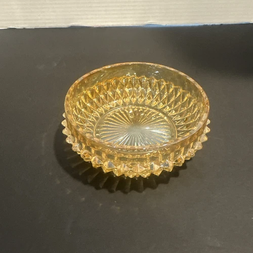 VINTAGE INDIANA GLASS MARIGOLD DIAMOND POINT BOWL