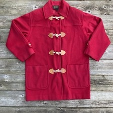 Eddie Bauer Vintage Women’s Toggle Wool Duffle Coat Size M Red Made In USA