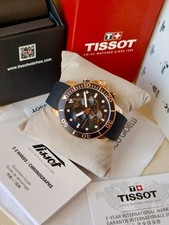 Tissot Seastar 1000 T-Sport Steel Men's Gold Chronograph Black Dial Diver 300m 11