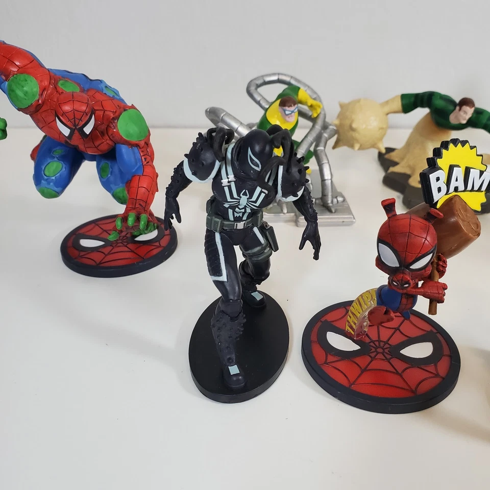 Lote de 11 figuras de PVC Marvel Spiderman adornos para pasteles Gwen Hulk Ham Agent Venom Toys Foto 3 de 4