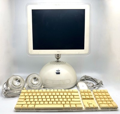 Classic Apple iMac G4 Computer Works Vintage USA Keyboard Speakers