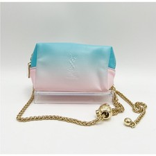 YSL GWP NEW Mini Pink Blue Cosmetic Bag Pouch Converted Crossbody