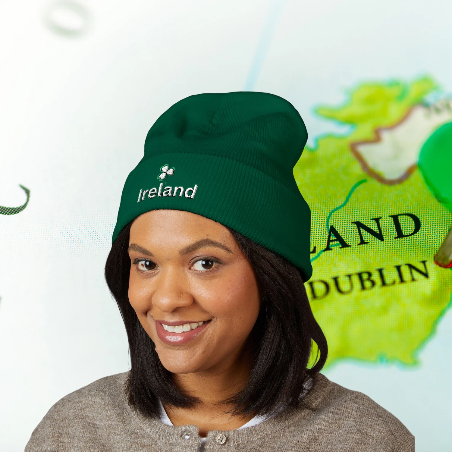 Ireland St Patrick's Day Cuffed Beanie