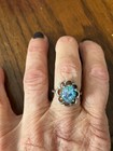 Vintage Solid Sterling & Natural Opal Ring Size 5.5- — photo 1