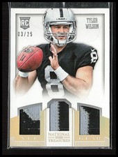 2013 National Treasures Tyler Wilson NFL Gear Trio Materials Prime /25 #38 RC