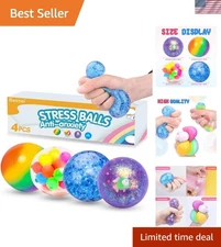 Squishy Stress Ball Set - 4 Varieties for Anxiety Relief & Play