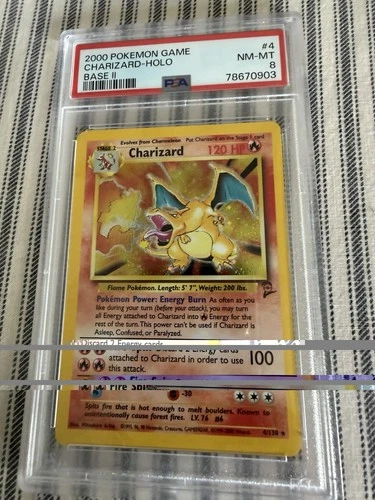 2000 Pokemon Base Set 2 Holo Charizard #4 PSA 8 NM-MT