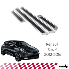 Door Sill Scuff Carbon Chrome Guard Trim 4pcs for Renault Clio 4 2012-2016