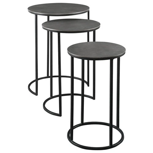 Erik - 23.7 inch Metal Nesting Tables (Set of 3) Accent Furniture Uttermost - Picture 8 of 9