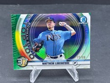 2020 MATTHEW LIBERATORE BOWMAN SCOUTS TOP-100 GREEN REFRACTOR #BTP-37, SN 77/99