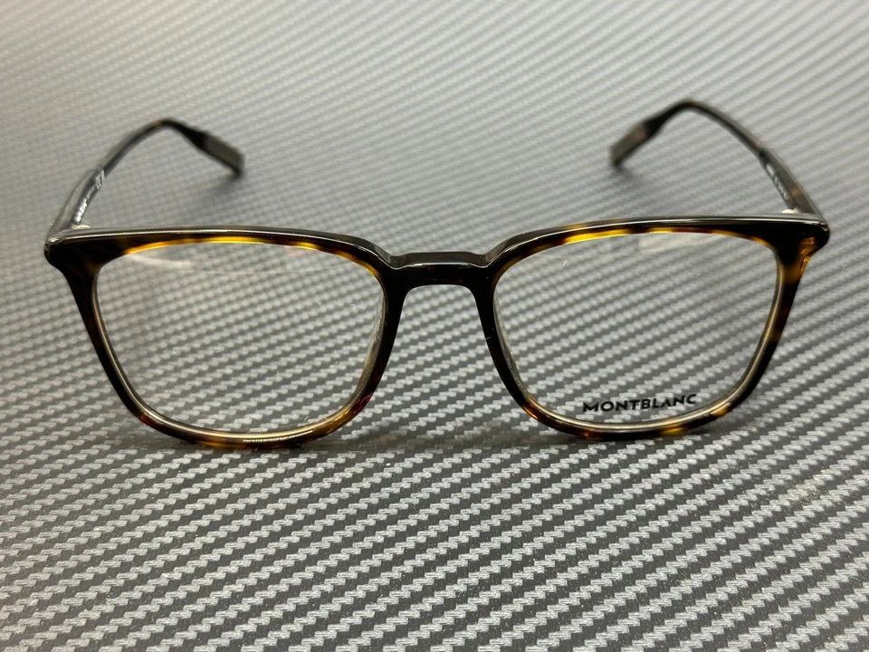 Gafas Mont Blanc MB0089OK 002 Havana redondas cuadradas para hombre 52 mm Foto 2 de 4