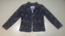 Vintage Coldwater Creek Jacket-Floral Light Blue on Dark Blue-Button Frnt Size S