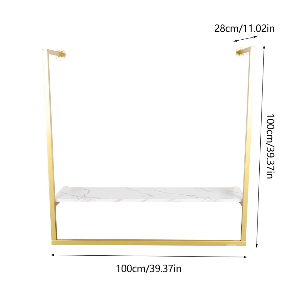 Gold Wall Mounted Clothing Display Rack Metal UShaped Clothing Display