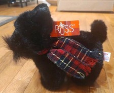 Russ Berrie Plush Scotty Dog 4810 "Shadow" 9" Has Tag But Tag Is Bent