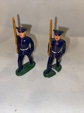 TWO BARCLAY RARE Toy Lead Soldiers Marching Marine Manoil