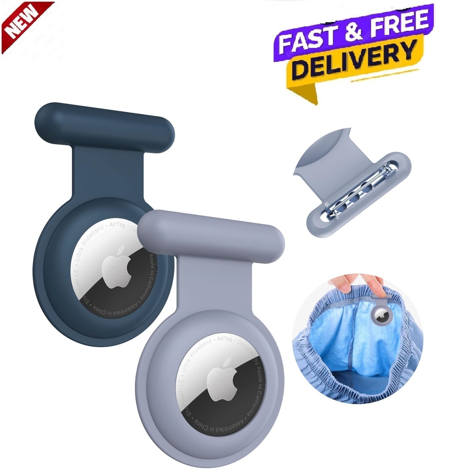 Hidden 2-Pack Airtag Holder for Kids - Durable GPS Tracker Case for Apple Airtags