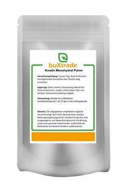 100 g | Kreatin Monohydrat Pulver | Creatine Pulver | Buxtrade