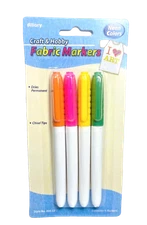 Allary Craft & Hobby Permanent Fabric Markers Neon Colors 4 Pack