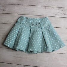 Gap Vintage Baby Girl's Pleated Skirt 18 24 Months Blue White Retro Polka Dot
