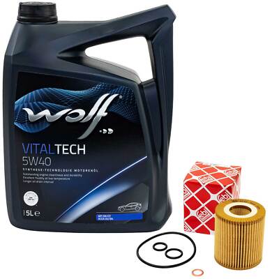 Motoröl Set 5W40 5 Liter + Ölfilter 26705 für BMW 1er E81 E87 3er E46 X3 5er 