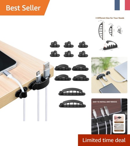 Sinoacc Sujetador De Cable Clips 10 Pieces 360° Autoadhésif
