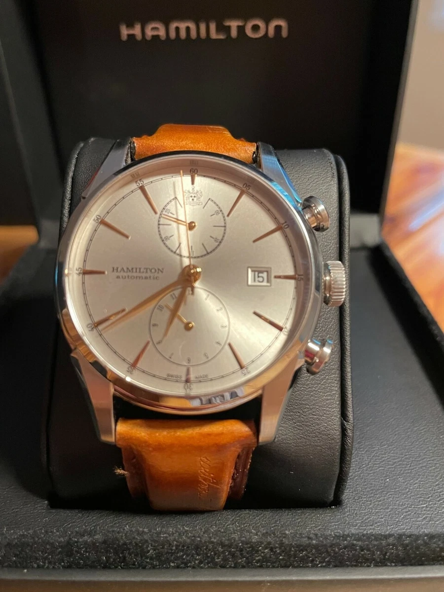 Hamilton Spirit Of Liberty Auto Chrono Leather Strap Watch H324160  
