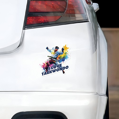 I Love Taekwondo Car Bumper Sticker Vinyl Decal - Picture 3 of 6