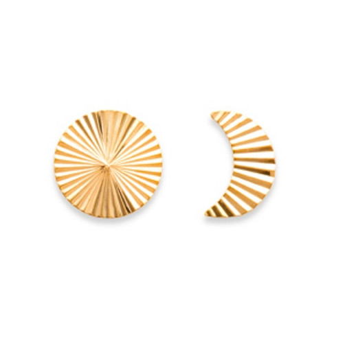 Boucles d'oreilles lune astre en plaqué or 18 carats 750/1000 de qualité joaillerie