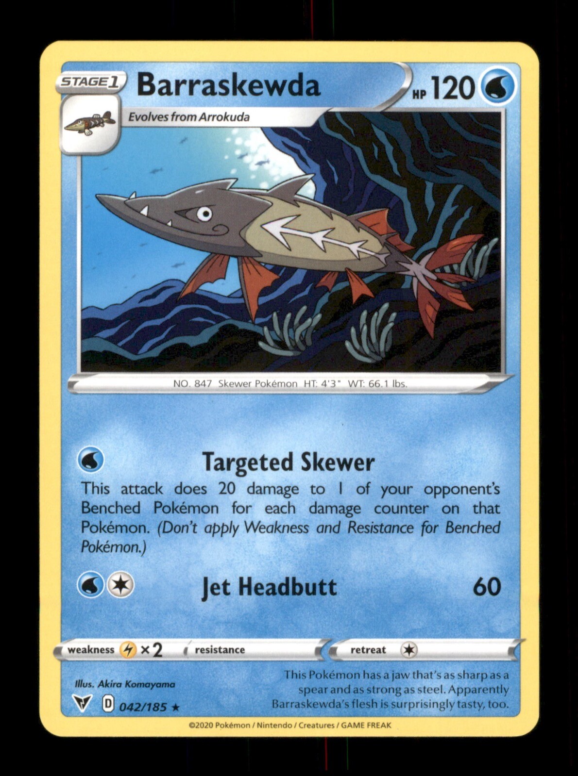 Barraskewda 042/185 Rare Non-Holo Nintendo  Pokemon Trading Card TCG 