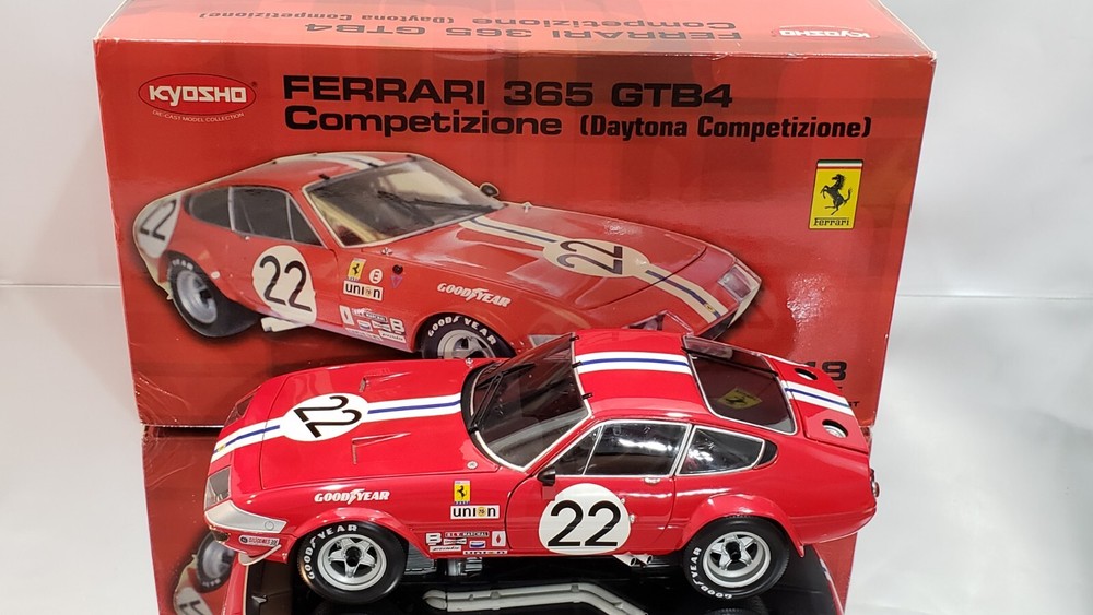 1/18 KYOSHO FERRARI 365 GTB4 DAYTONA COMPETIZIONE RACE CAR RARE #22 RED