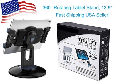 360 Rotating Tablet Stand Holder Desktop Display Adjustable For All 6'' - 13'' 
