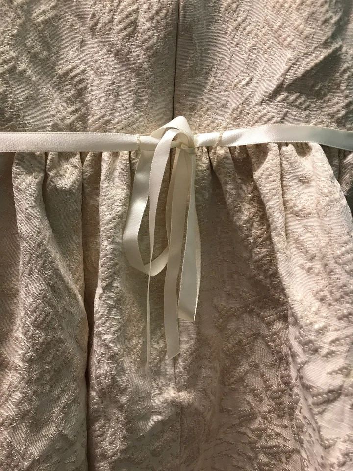 Emily West Girls Youth Size 8 Pageant Dress Tan/gold Dry Cleaned Floral Print - Image 4 of 4