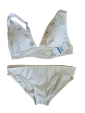 Michael Kors Women Grommet-Detail Two PC Swim Set Warm Off-White SZ XL New 128