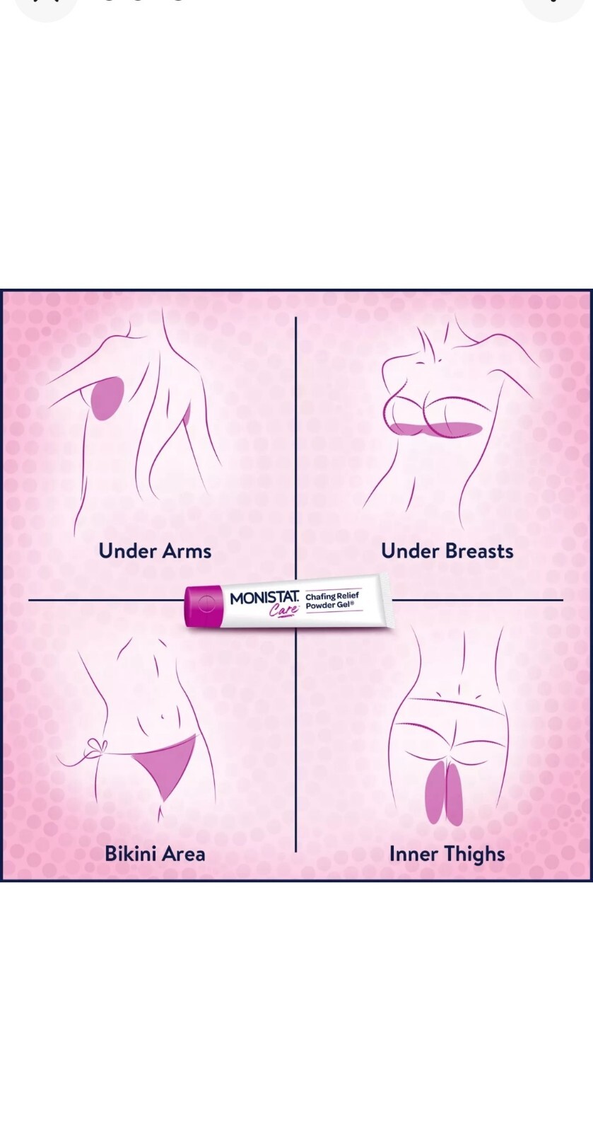 Monistat Care Chafing Relief Powder Gel | Anti Chafe Protection 1.5 Oz Exp:08/25