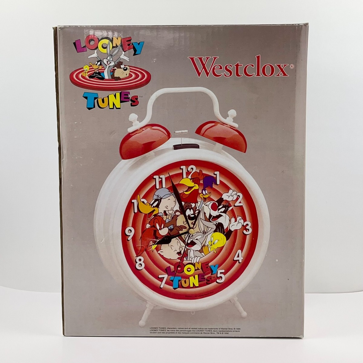 Vintage WESTCLOX Looney Tunes Twin Bell Standing Wall Clock Warner