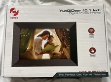 NEW Frameo YunQiDear Black 10.1” Touch Screen Smart Wireless Digital Photo Frame