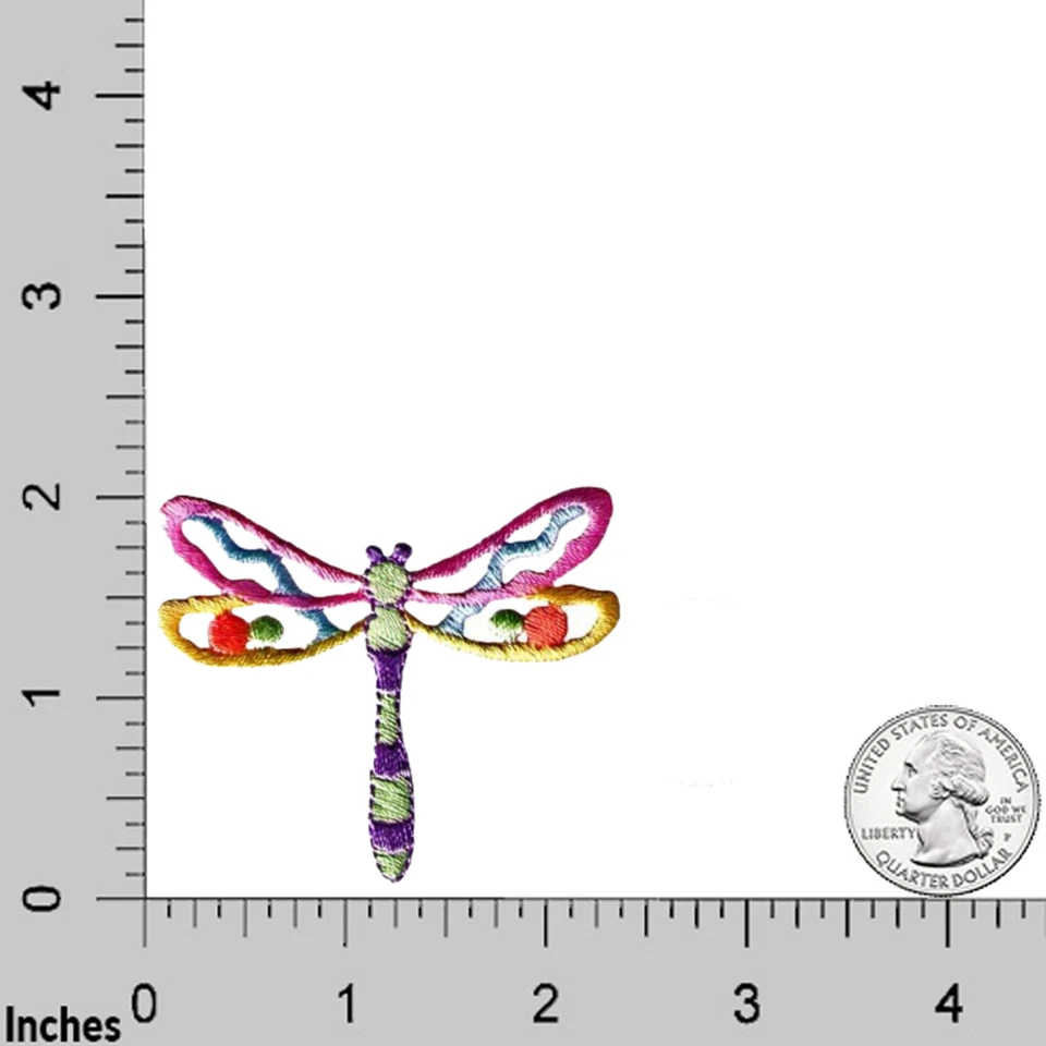 Parches de libélula (paquete de 3) apliques de parche de hierro bordados con insectos Foto 2 de 3