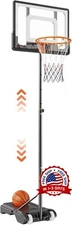 Aro De Baloncesto Portátil De Altura Ajustable Con Base Con Peso Y Ruedas NEW US