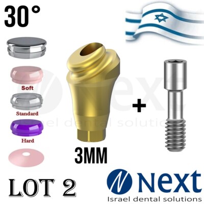 LOTx2 Angulated 30 deg Flat abutment 3 mm Hiossen Regular Set