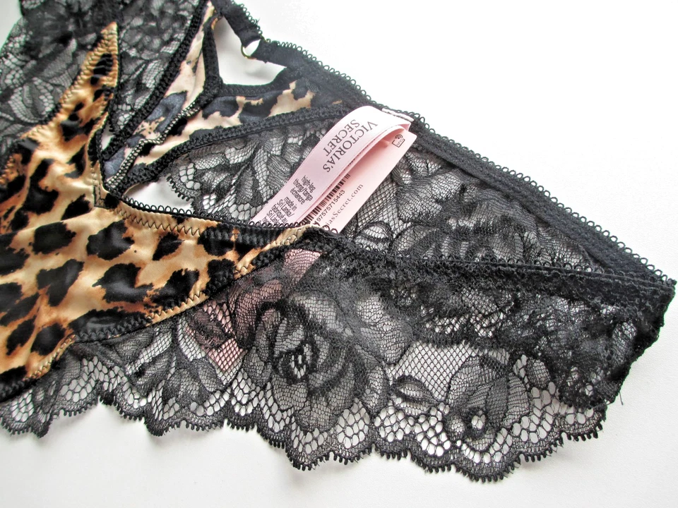 VICTORIA'S SECRET VERY SEXY High Leg Thong Panty VS Leopard S M L XL Lace Trim - Image 4 of 4